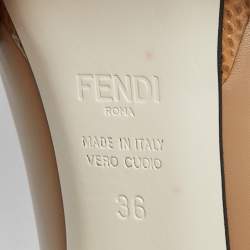 Pre Owned Fendi Beige Lizard Embossed and Leather Scalloped Peep Toe Platform Pumps Size 36