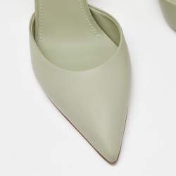 Fendi Green Leather Fendi First Slide Sandals Size 40
