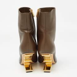 Fendi Brown Leather Fendi First Ankle Boots Size 37
