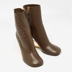 Fendi Brown Leather Fendi First Ankle Boots Size 37