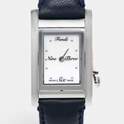 Fendi Mother of Pearl Stainless Steel Leather 7100L Women's Wristwatch 21 mm