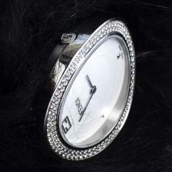 Pre Owned Fendi White Stainless Steel My Way Fur Glamy 35000M Women's Wristwatch 36 mm
