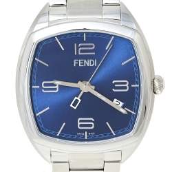 Pre Owned Fendi Blue Stainless Steel Momento 22000L Women's Wristwatch 39 mm