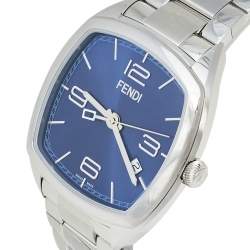 Pre Owned Fendi Blue Stainless Steel Momento 22000L Women's Wristwatch 39 mm