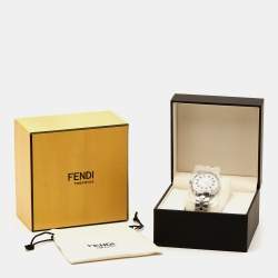 Pre Owned Fendi Mother Of Pearl Stainless Steel IShine 12100M Women's Wristwatch 38 mm