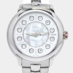Fendi Mother Of Pearl Stainless Steel IShine 12100M Women's Wristwatch 38 mm