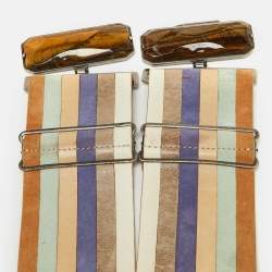 Fendi Multicolor Leather Wide Waist Belt 70CM