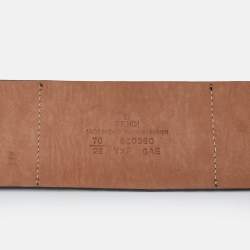 Fendi Black Karung, Patent and Leather Wide Waist Belt 70CM