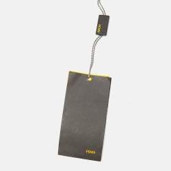 Fendi Grey Leather Wide Waist Belt 70CM