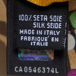 Pre Owned Fendi Brown Zucca Polka Dot Print Silk Scarf