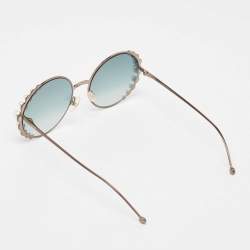 Pre Owned Fendi Green Gradient FF0295 Pearl Round Sunglasses