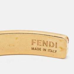Fendi F is Fendi Gold Tone Crystal Open Cuff Bracelet S