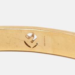 Fendi F is Fendi Gold Tone Crystal Open Cuff Bracelet S