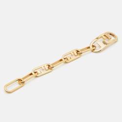 Pre Owned Fendi O'Clock Gold Tone Bracelet S