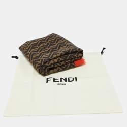 Fendi Brown/Orange Fendirama Cashmere & Silk Blend Shawl 