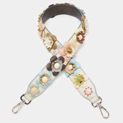 Pre Owned Fendi Multcolor Leather Flowerland Strap You Shoulder Bag Strap