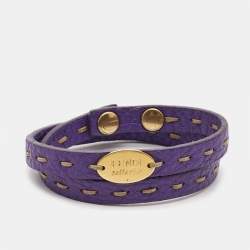 Fendi Selleria Leather Gold Tone Bracelet