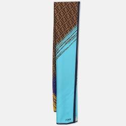 Fendi Brown/Multicolor FF Print Silk Stole