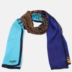Fendi Brown/Multicolor FF Print Silk Stole