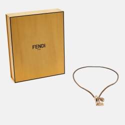 Fendi x Chaos ZIpper Fabric Gold Tone Keyring Necklace