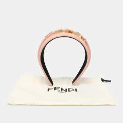 Fendi Beige Leather Graphy Headband