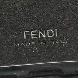 Fendi Black/Tobacco Leather and Zucca Coated Canvas iPhone X Cover with Chain Strap