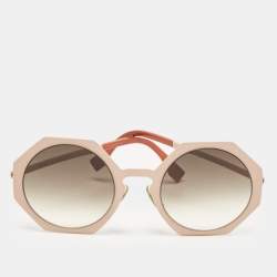 Fendi Peach/Brown Gradient FF0152/S Geometric Sunglasses