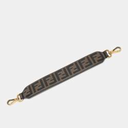 Fendi Brown FF Embossed Leather Strap You Shoulder Strap