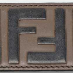 Fendi Brown FF Embossed Leather Strap You Shoulder Strap