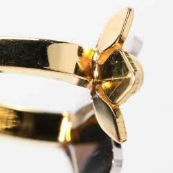 مملوكة مسبقًا Fendi Two Tone Flower Motif Open Ring Size 51
