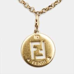 Pre Owned سوار فندي حرفي الشعار اف اف ايدنتيفيكيشن لون ذهبي حلية