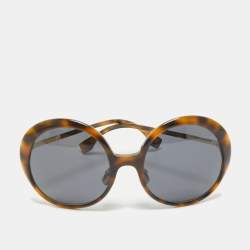 مملوكة مسبقًا Fendi Black/Brown Tortoise FF0430/S Round Sunglasses