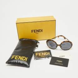 مملوكة مسبقًا Fendi Black/Brown Tortoise FF0430/S Round Sunglasses