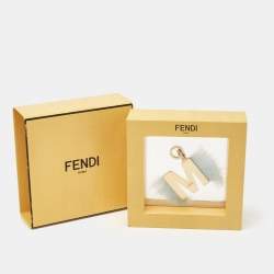 Fendi Abclick Letter M Fur Gold Tone Charm