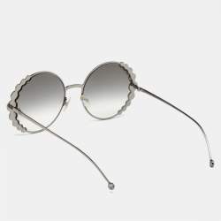 Pre Owned Fendi Grey Gradient Crystals FF0259S Round Sunglasses