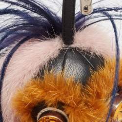 Fendi Multicolor Mink & Fox Fur QuTweet Birgami Bug Bag Charm