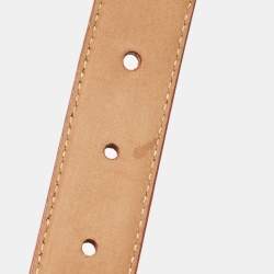 Pre Owned Fendi Orange Leather FF Logo Buckle Belt 85CM