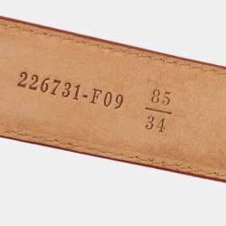 Pre Owned Fendi Orange Leather FF Logo Buckle Belt 85CM