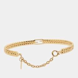 Pre Owned Fendi Baguette Gold Tone Cuff Bracelet L