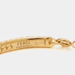 Pre Owned Fendi Baguette Gold Tone Cuff Bracelet L