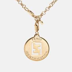 Fendi FF Identification Charm Gold Tone Bracelet