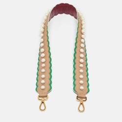 Fendi Multicolor Leather Pearl Embellished Shoulder Bag Strap