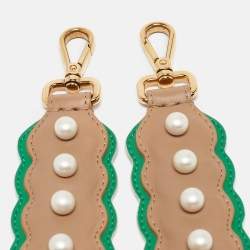 Fendi Multicolor Leather Pearl Embellished Shoulder Bag Strap