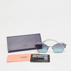 Pre Owned Fendi Blue Gradient FF 0261/S Spike Cat Eye Sunglasses
