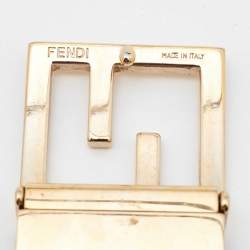 Fendi Tobacco Zucca and Zucchino Coated Canvas FF Reversible Buckle Belt 95 CM