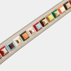 Pre Owned Fendi Multicolor Leather Studded Strap You Shoulder Bag Strap