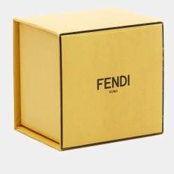 مملوكة مسبقًا Fendi O'Lock Crystal Gold Tone Stud Earrings