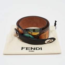مملوكة مسبقًا Fendi Multicolor Watersnake Leather Waist Belt 85CM
