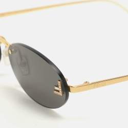 Pre Owned Fendi Black/Gold FF4075US FF Crystals Oval Sunglasses