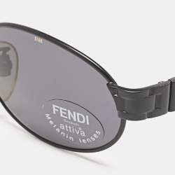 Pre Owned Fendi Black MOD. SL 7123 Oval  Sunglasses